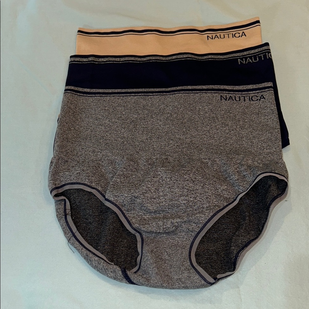 3 pair Nautica Ladies shapers trio in Gray, Navy & Peach